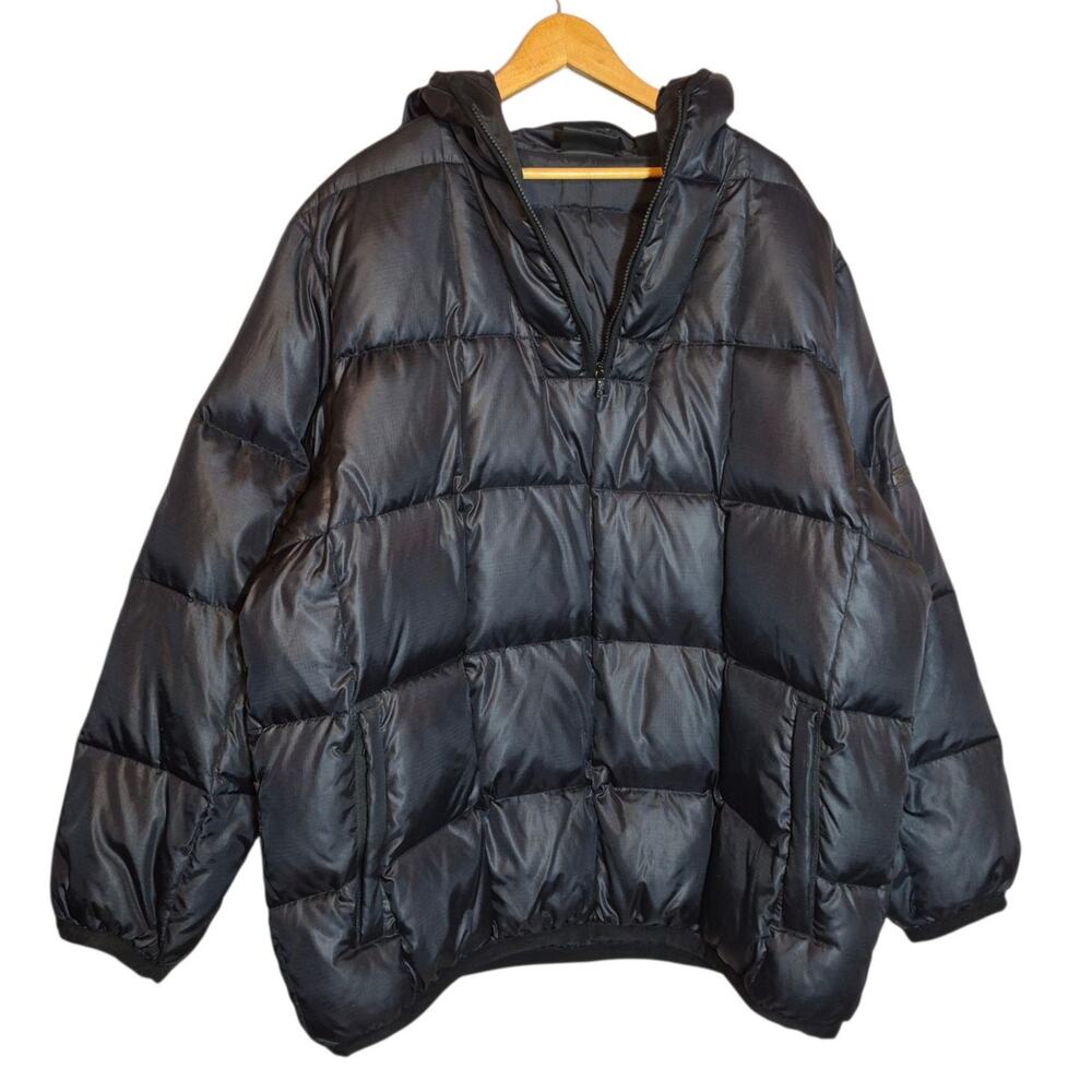 Donna Karen DKNY Active Down Quilted Half Zip Pullover Hooded Puffer Jacket XL